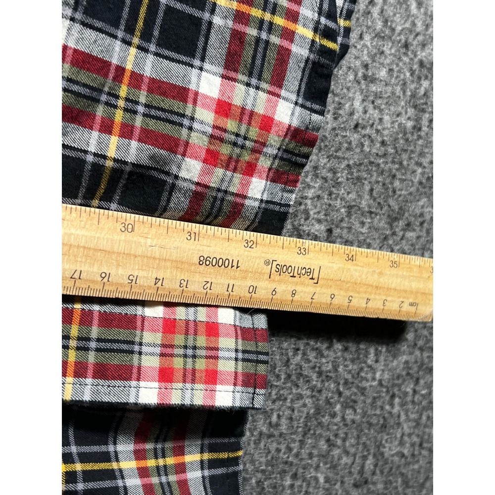 Orvis Mens Plaid Button Down Shirt Red Black White Yellow 100% Cotton Size M - Picture 8 of 8